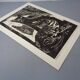 Gerhart Bettermann, 2 Cats, 1980s, Woodcut