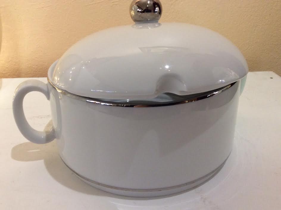 White porcelain soup bowl