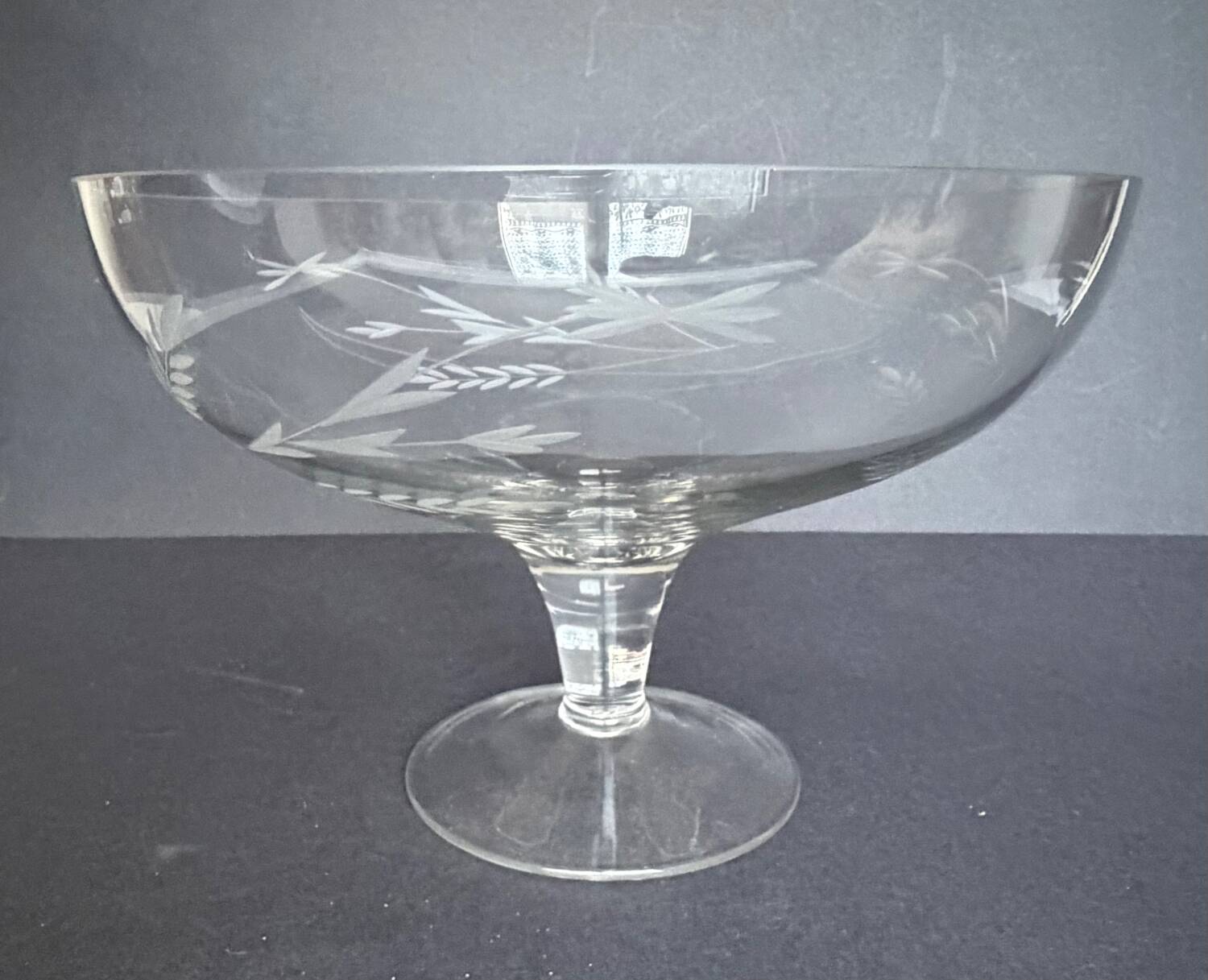 Vintage glass engraved cup