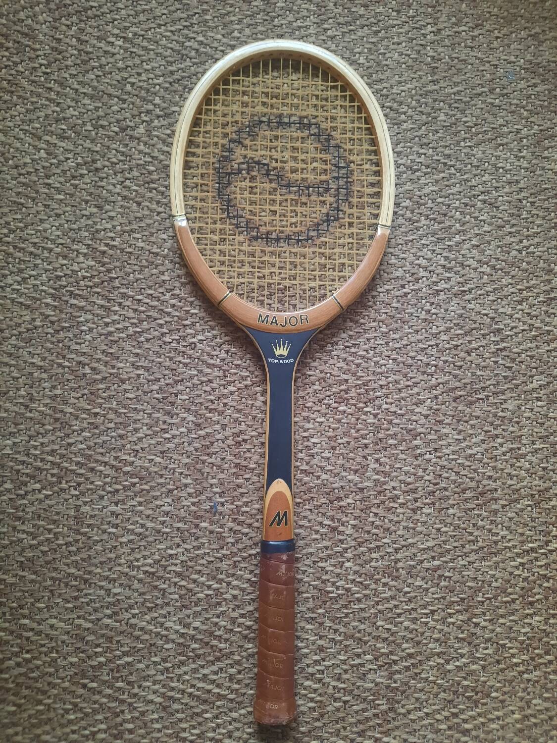 Major vintage wooden tennis racket