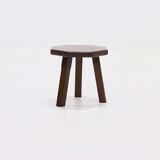 Solid Oak Octoganol Tripod Plant Table 1960s