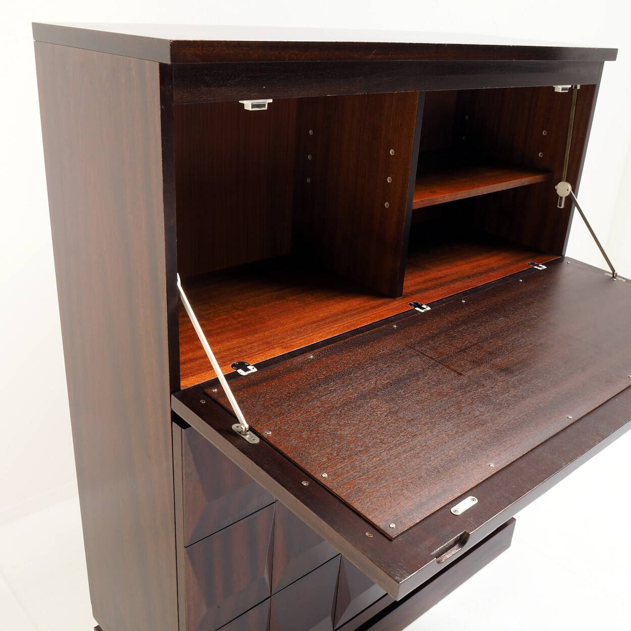 Mid-Century De Coene Frères Oak Cabinet, 1970s Brutalist Belgian design