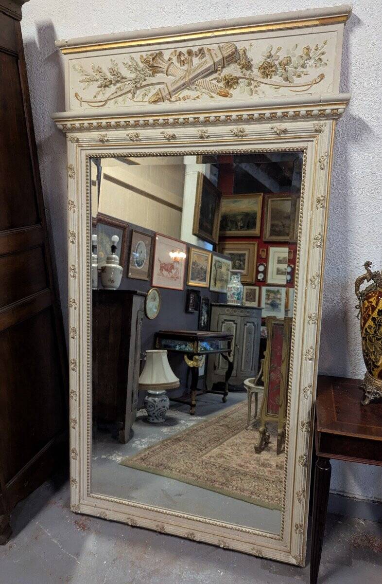 Large Napoleon III Trumeau with Sculpted Floral Decoration