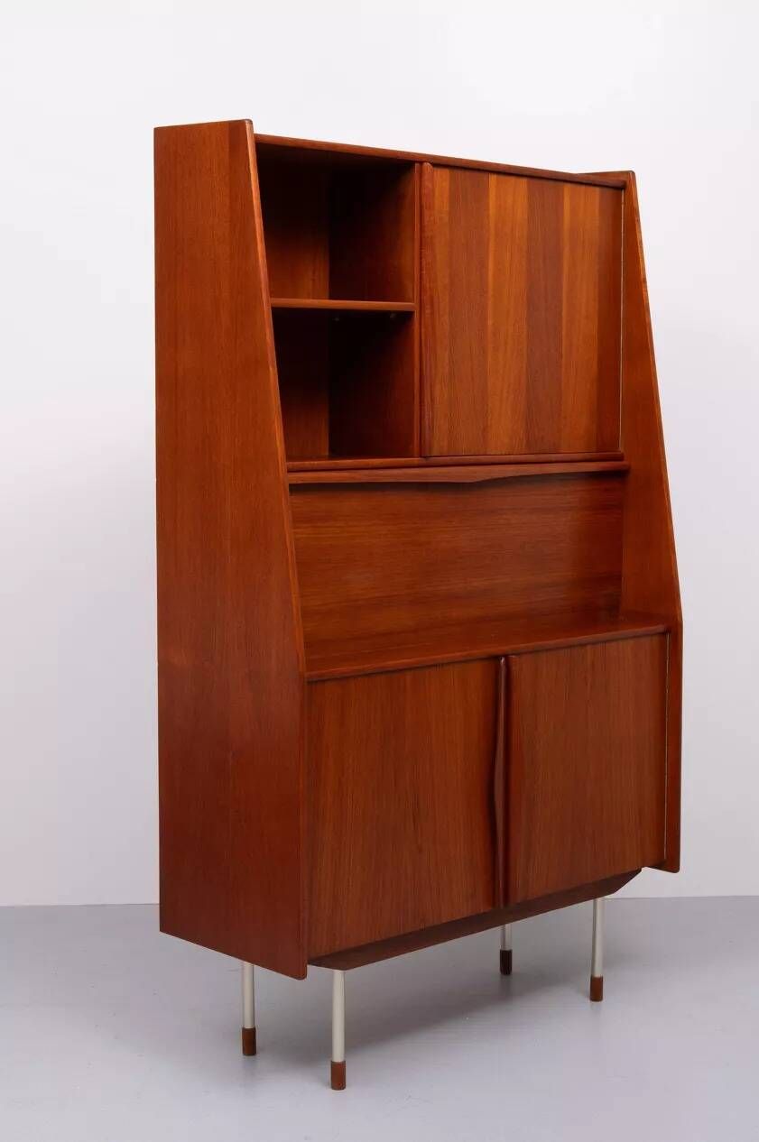 Meuble et bureau/bar en teck danois, par Arne Vodder, années 1960
