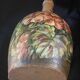Beautiful bottle A ancient sandstone painted with floral motifs Folk art Puisaye