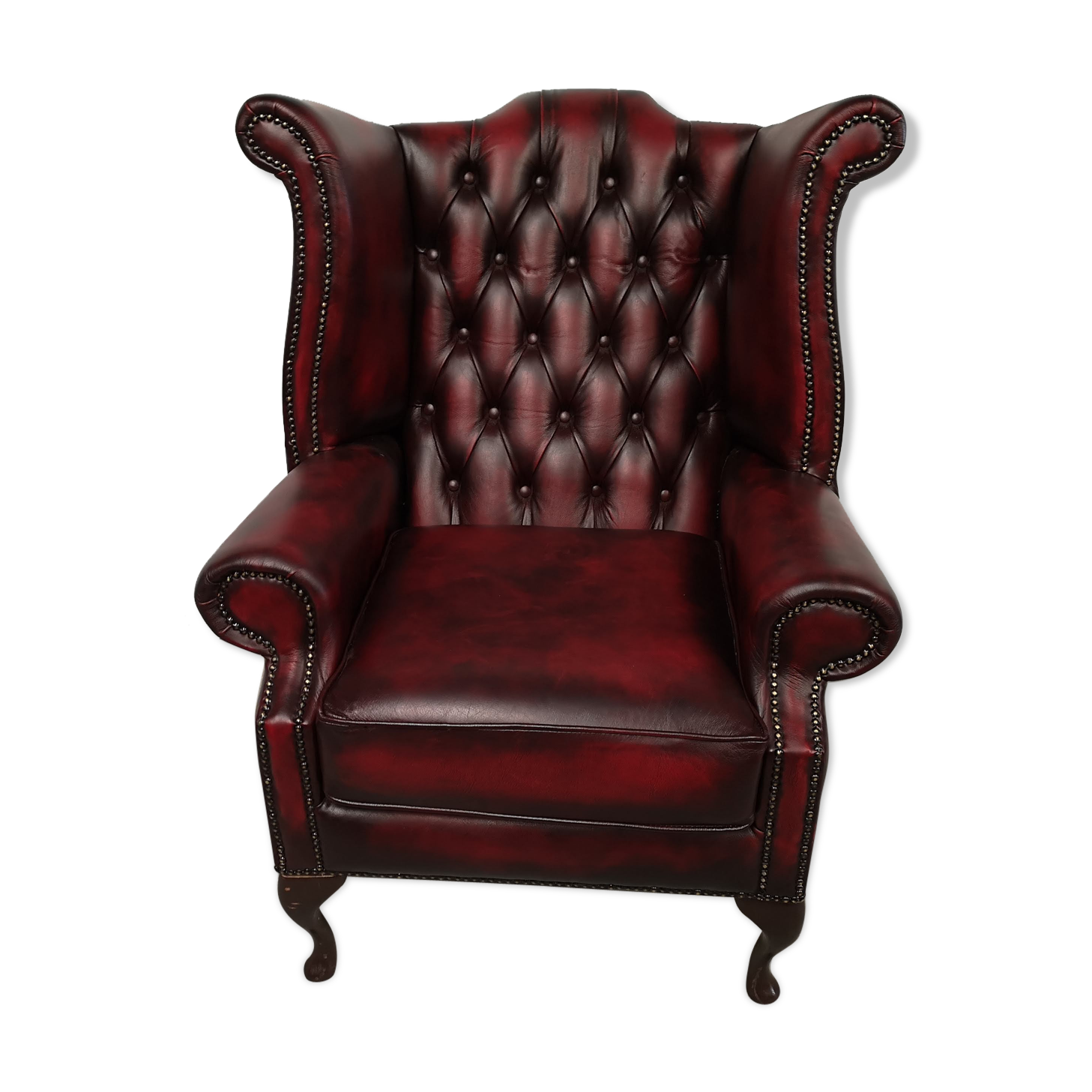 Burgundy chesterfield chair