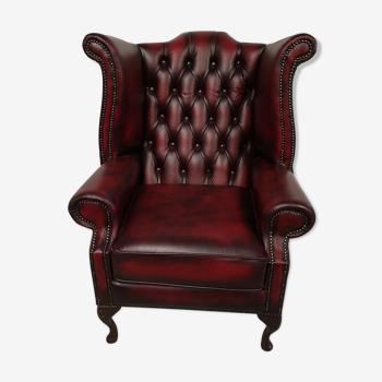 Burgundy chesterfield chair