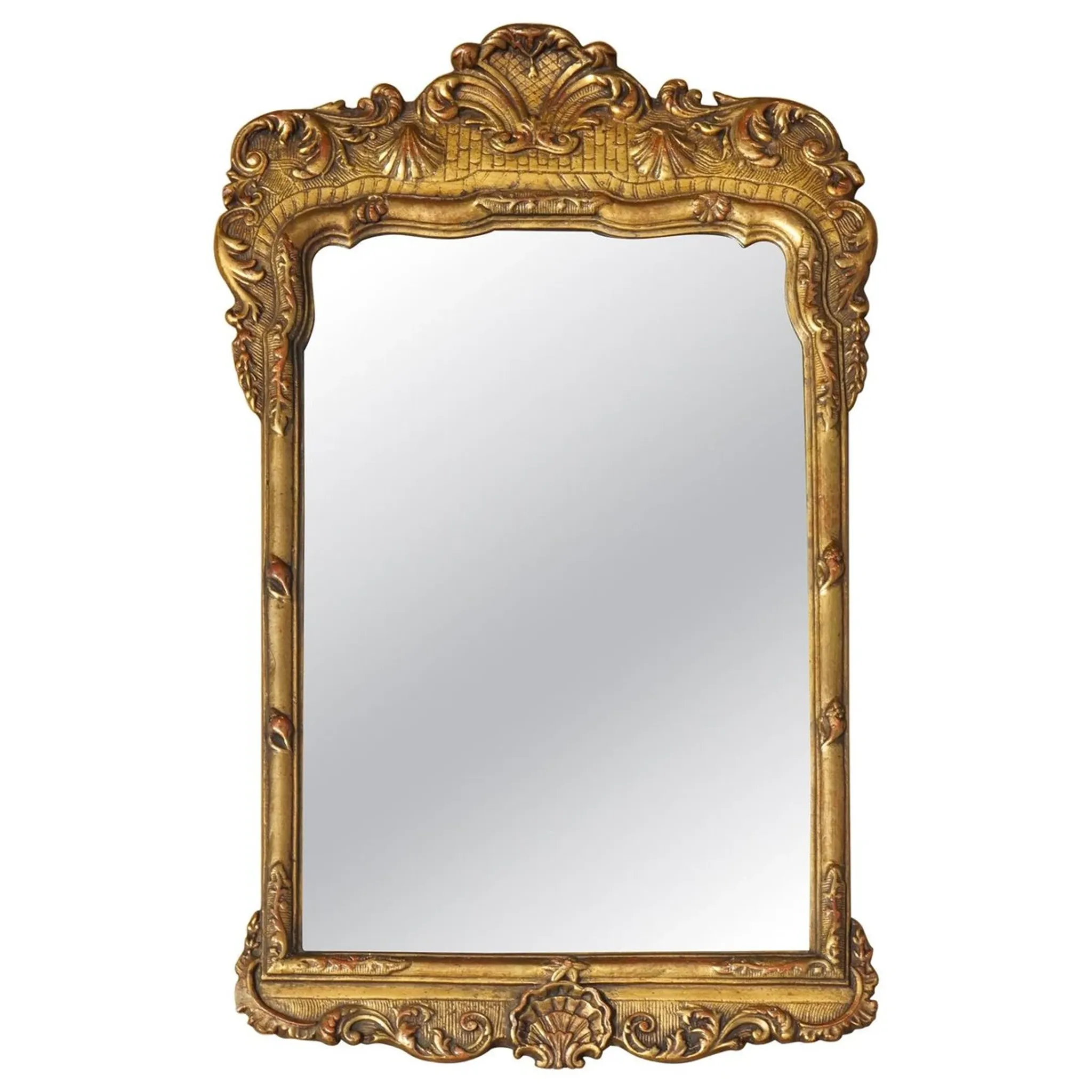 George III Chippendale Style Antique Gilded Wall Mirror