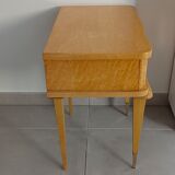 Side table bedside end of sofa in light wood art deco style