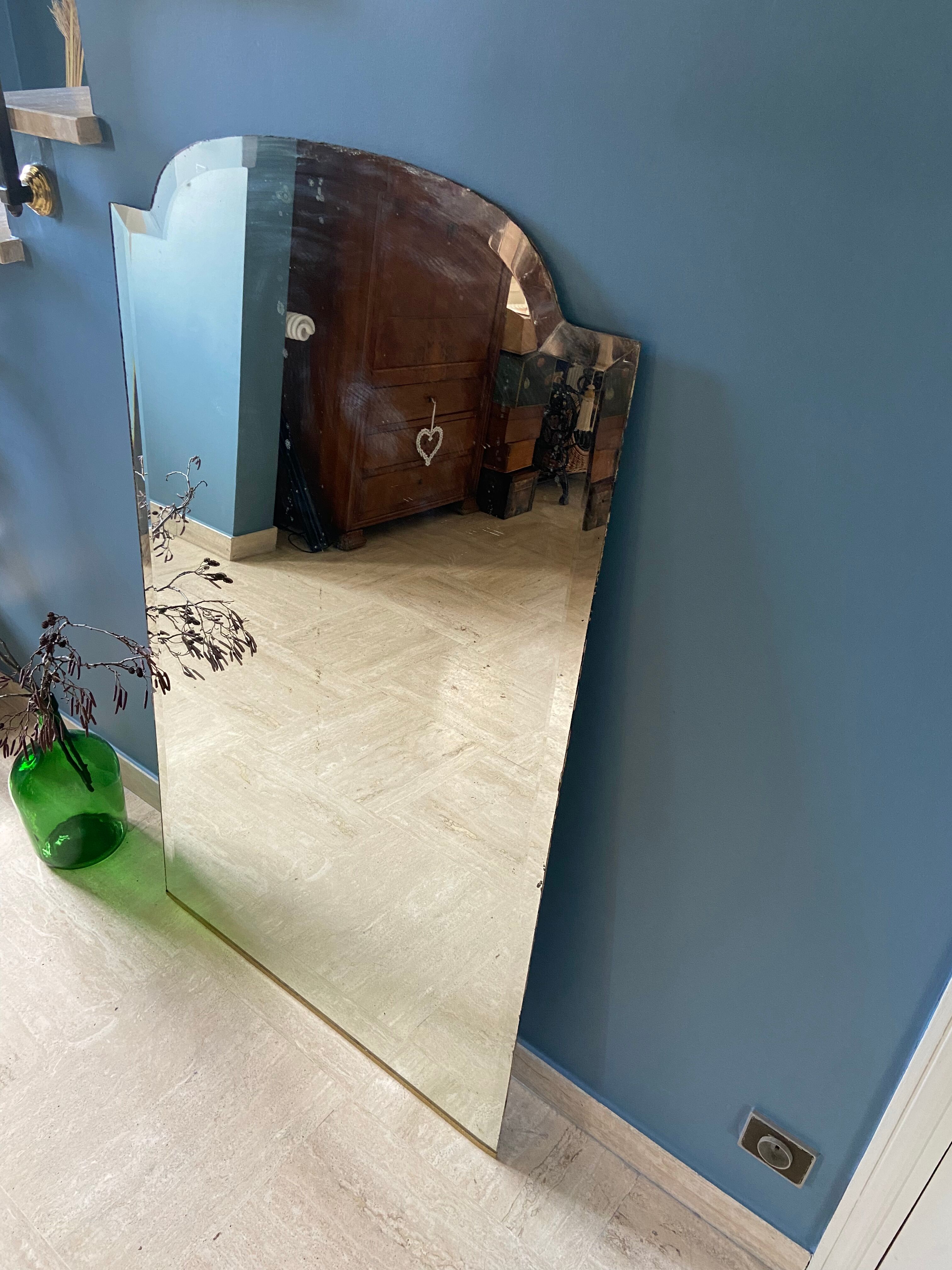 Old beveled mirror 127 x 75 cm