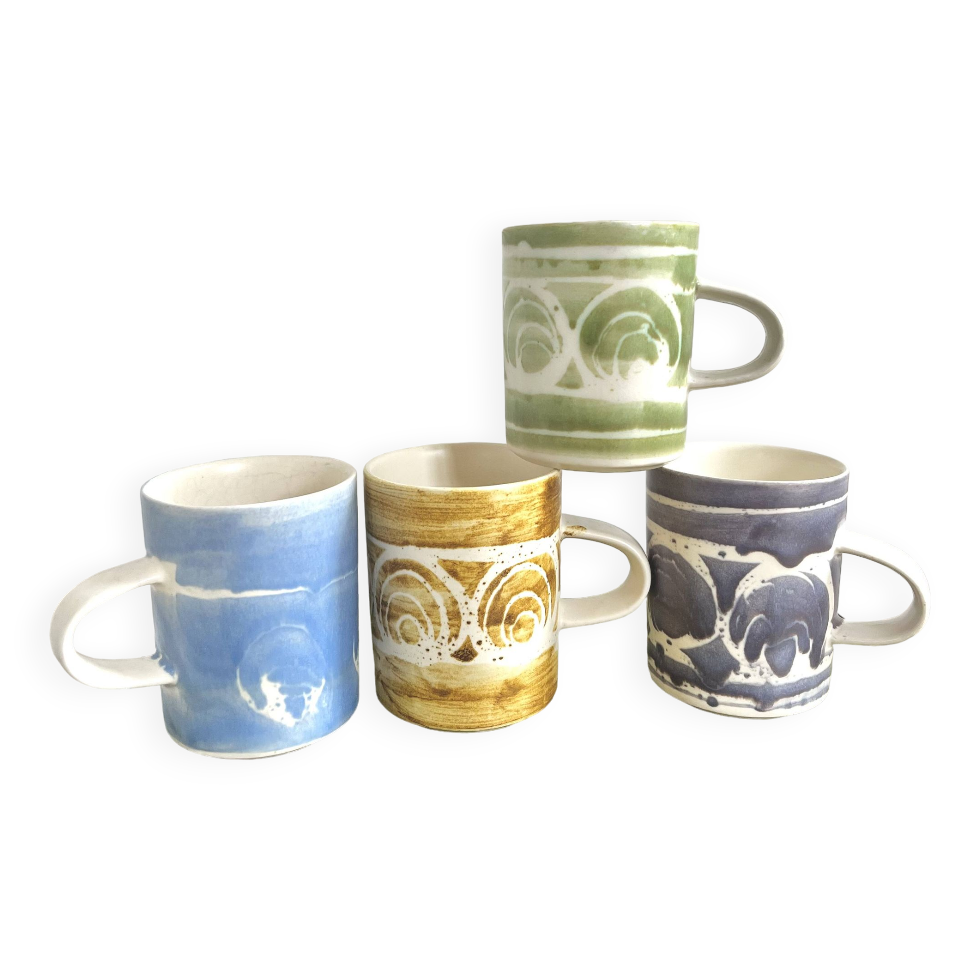 4 English ceramic mugs from the 70s