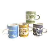 4 mugs anglaises céramique années 70