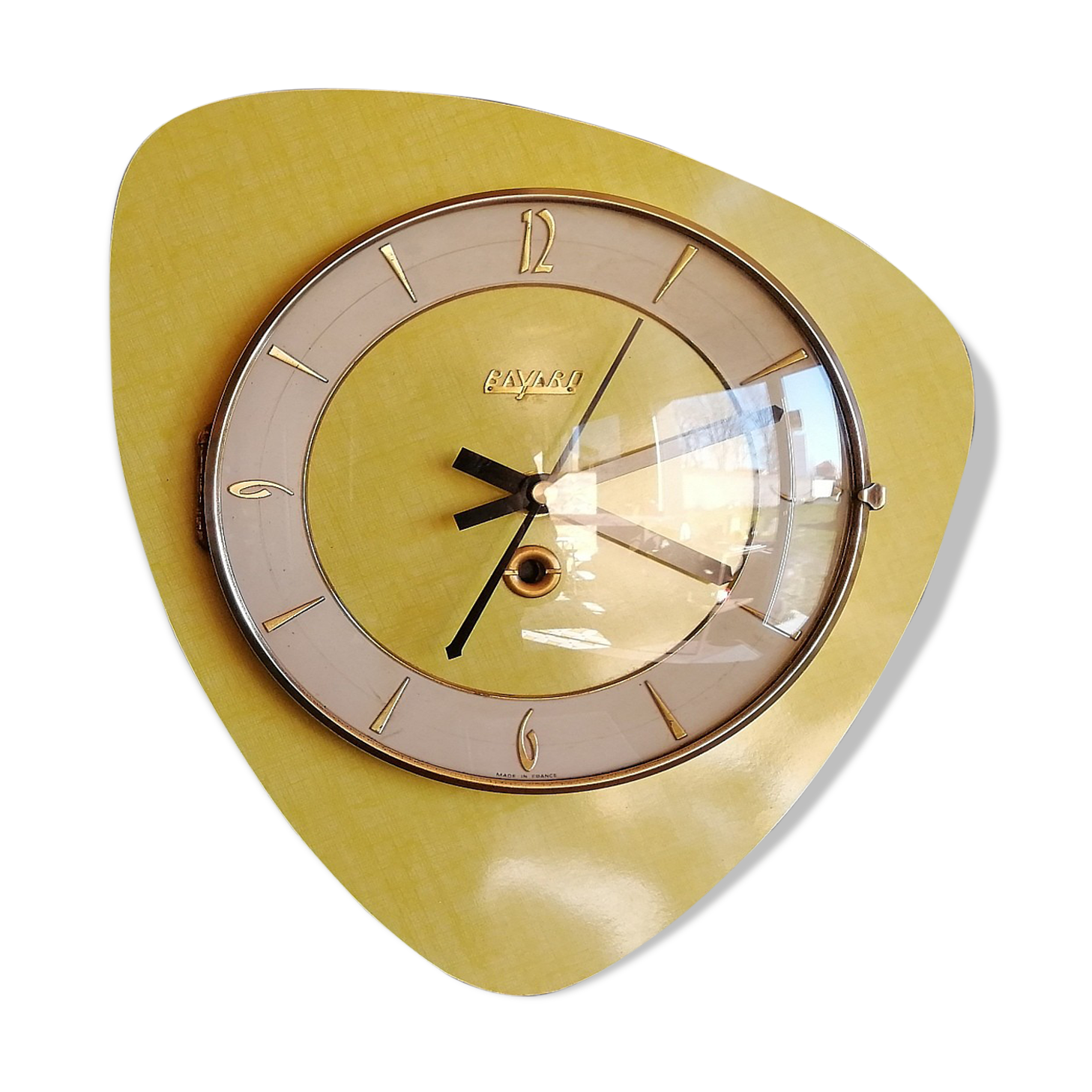 Vintage clock, "Yellow Bayard" wall clock