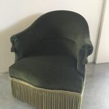 Green velvet toad chair