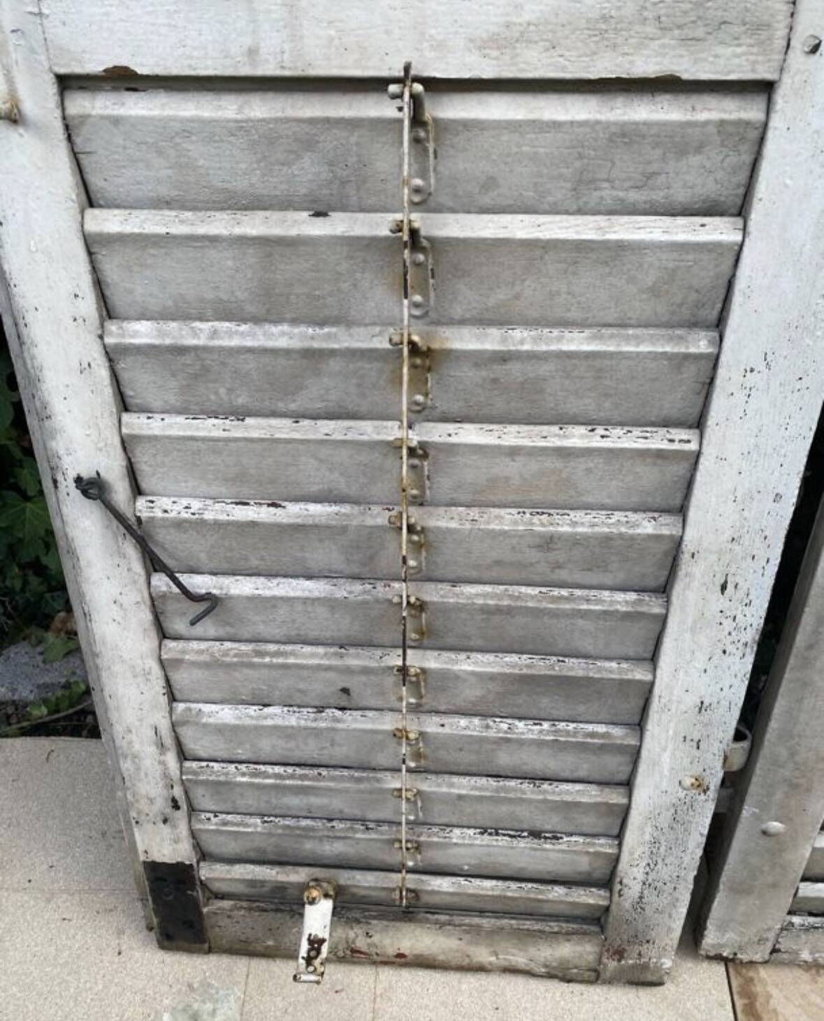 Old wooden shutter blinds
