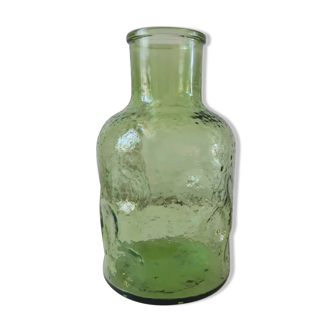 Vase vert en verre années 70