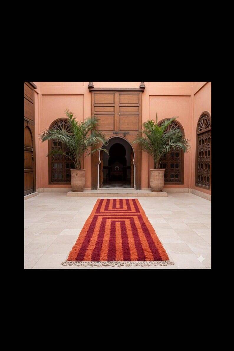 Handmade Berber hallway rug, size 75 x 300 cm