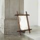 Faux Bamboo Mirror in Wood and Aged Mirror, Early 20th Century