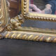 Miroir Napoléon III doré à parecloses, 122x92 cm