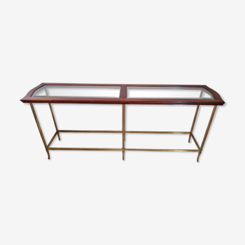 Glass and brass console table