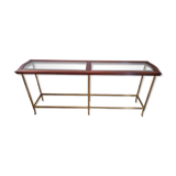 Glass and brass console table
