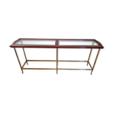 Glass and brass console table