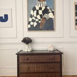 Vintage rattan chest of drawers