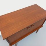 Small vintage Scandinavian teak sideboard from the 1960s.