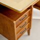 Bureau double à poignées gainées, France 1950