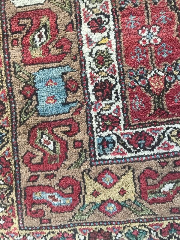 Old persian rug kurdish hallway  120 x 388 cm