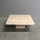 Large vintage travertine coffee table, 1970s