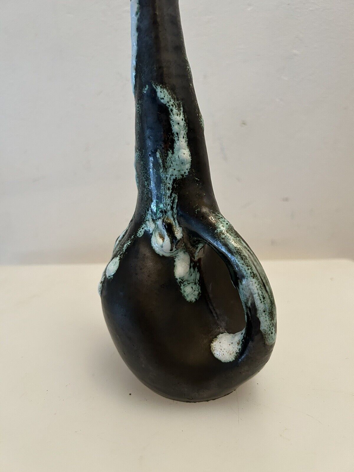 Old vase soliflore céramique " cyclops Annecy " Savoie, vintage 70'