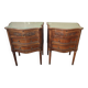 Pair of walnut crossbow chests of drawers