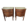 Pair of walnut crossbow chests of drawers