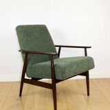 Fauteuil 'Lis', design en bouclés verts des années 1970 par Henryk Lis - 2 pièces disponibles