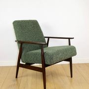 Armchair 'Lis', 1970s green boucle design by Henryk Lis - 2 pieces available