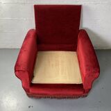 Red Club Chair with Fringe