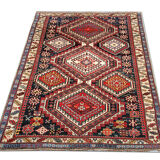 Antique shirvan area rug traditional wool tribal geometric azerbaijan carpet- 120x165cm