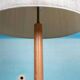 Vintage Swedish wooden floor lamp with pleated shade from the 1960s.