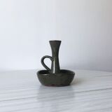 Bougeoir en grès tacheté