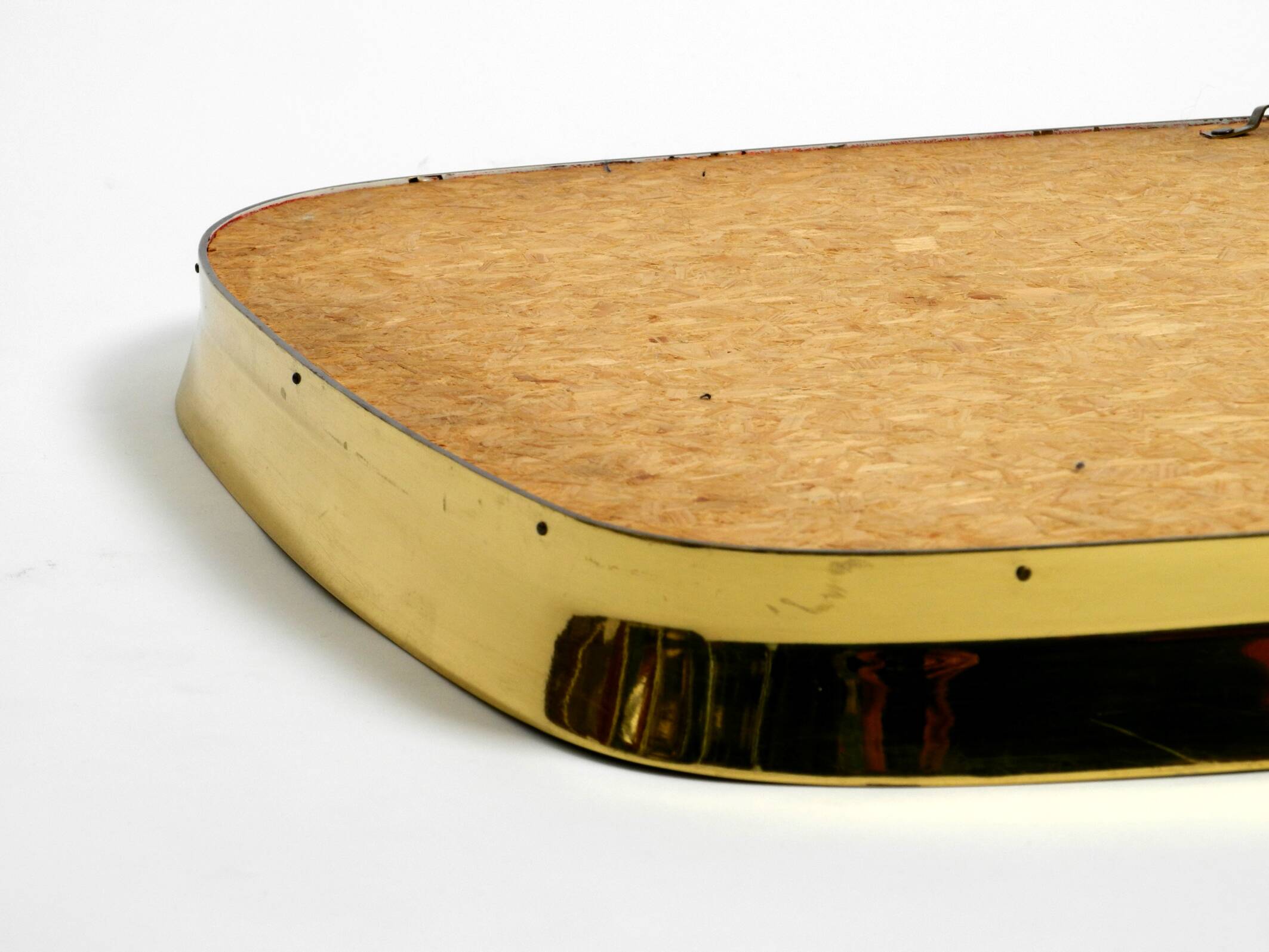 Huge Mid Century "Zier-Form" wall mirror with heavy brass frame with Label