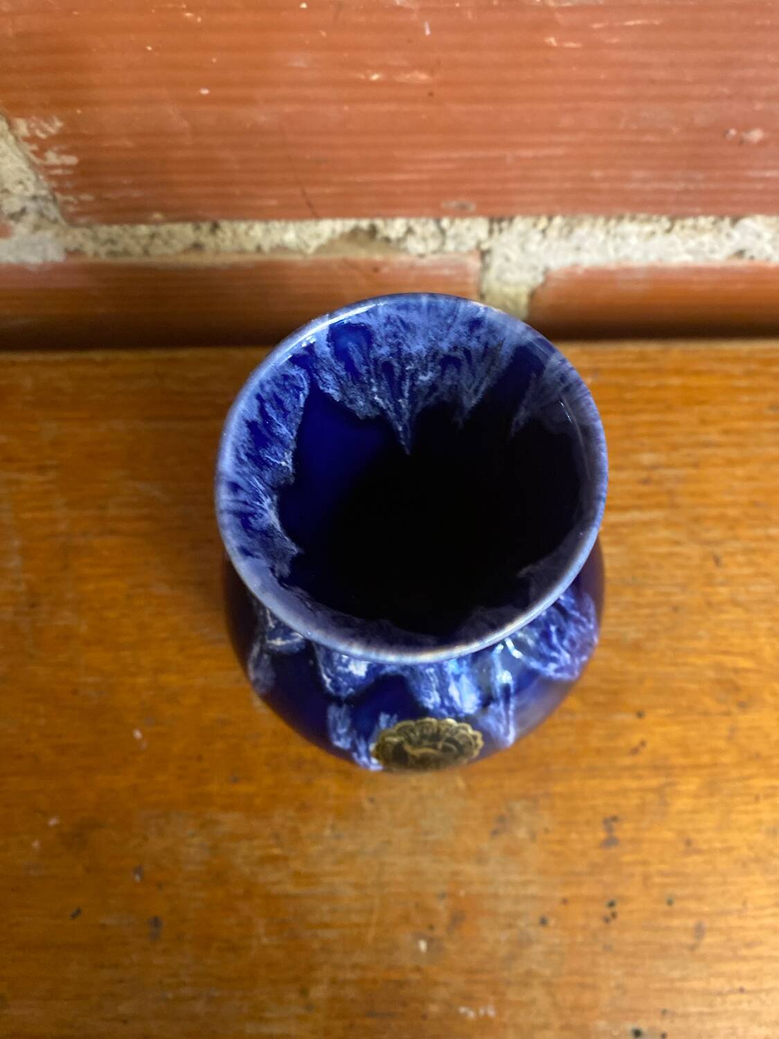 Vase ancien cazalas porcelaine bleue vintage