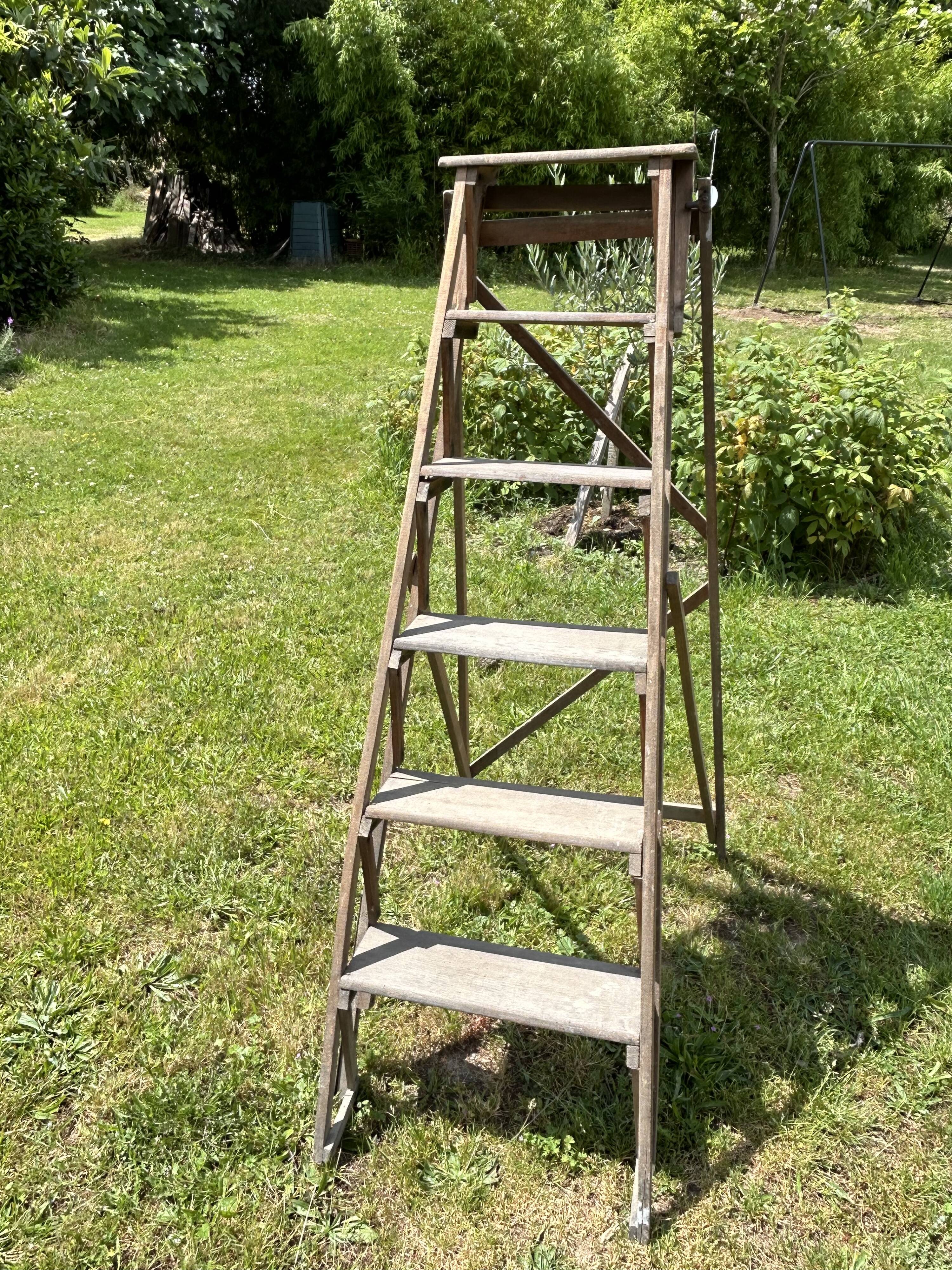 Antique wooden painter's stepladder