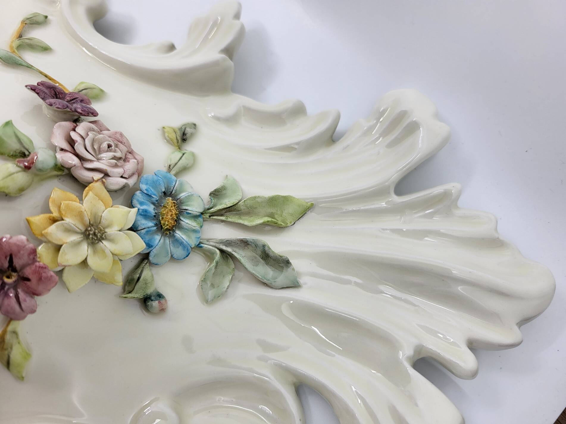 Farnesiana Mirror by Carlo Corvi in ceramic Italy 1950