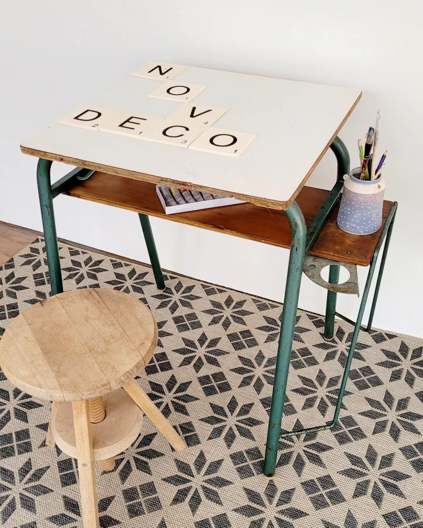 Vintage school drawing table