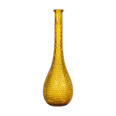 Carafe italienne ambre motif pointe de diamant Empoli, en verre soufflé Italie circa 1950