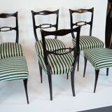Mid-Century set of six dining chairs attributed to Paolo Buffa. Italy 1950s