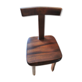 Suite of 6 T chairs in solid elm 1950