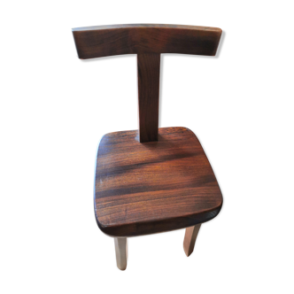 Chaise T en orme massif 1950