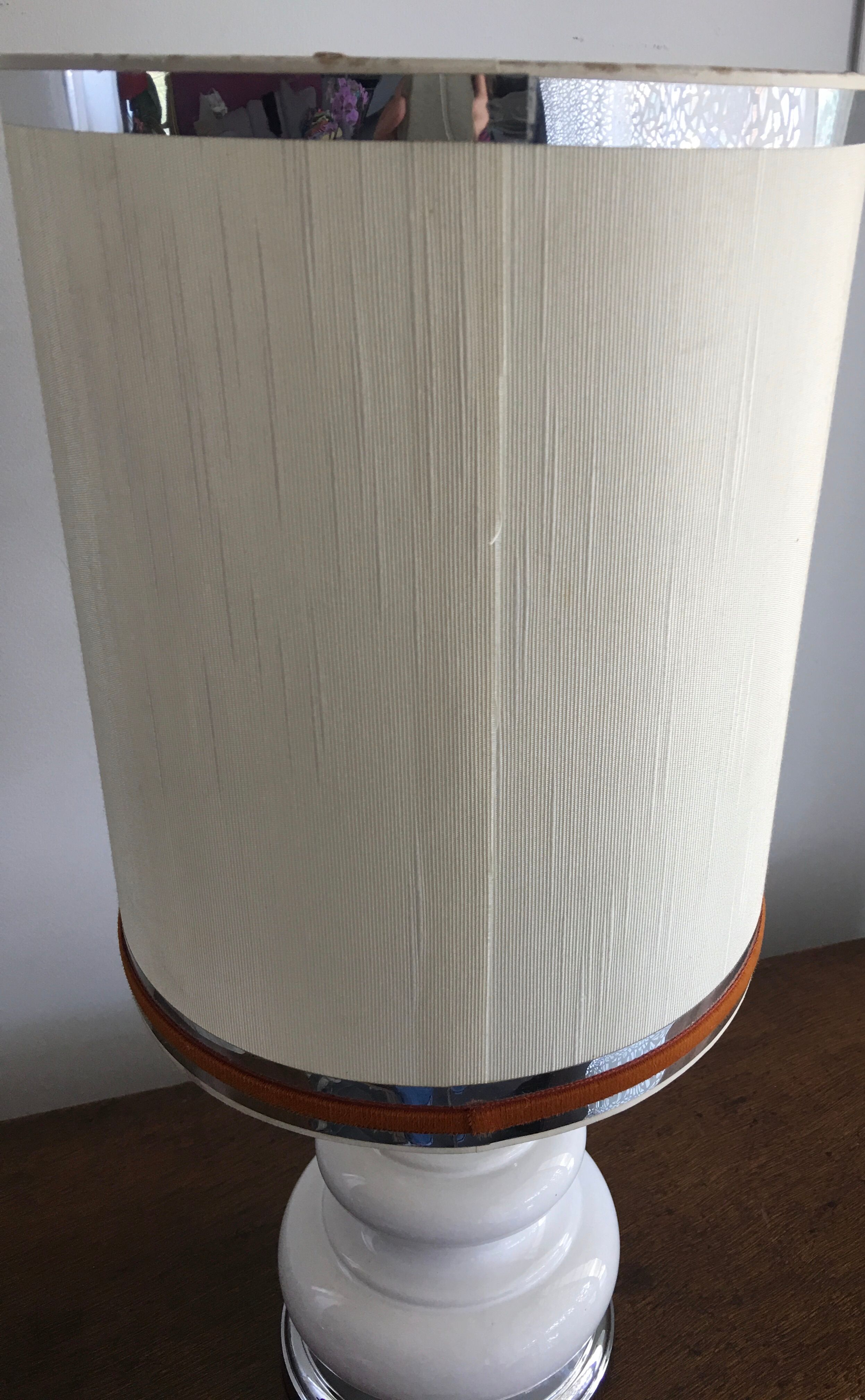 Chrome ceramic lamp 1970